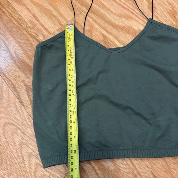 Free People Intimately Skinny Strap Brami Crop Top Brown Green Womens M/L - Picture 7 of 7